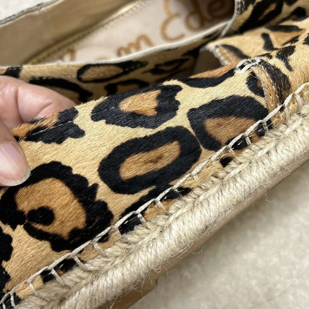 Sam Edelman Flats Size 9M Khloe Leopard Print‎ Calf Hair Slip On Espadrilles